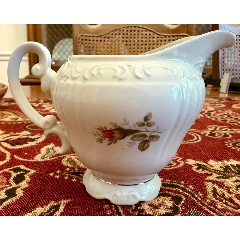 Royal Rose Fine China Creamer  | Vintage Japan Floral Gold Trim Cottagecore